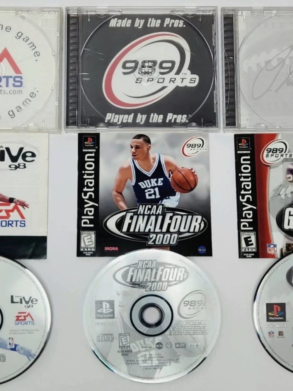 NBA Live 98, NCAA Final Four 2000, NFL GameDay 2004 PS1 CIB PlayStation 1 Bundle